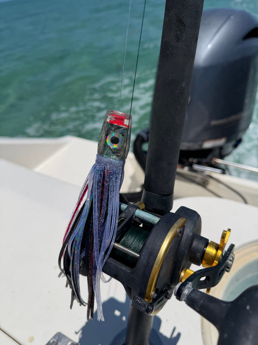 rigged lure on pen 30