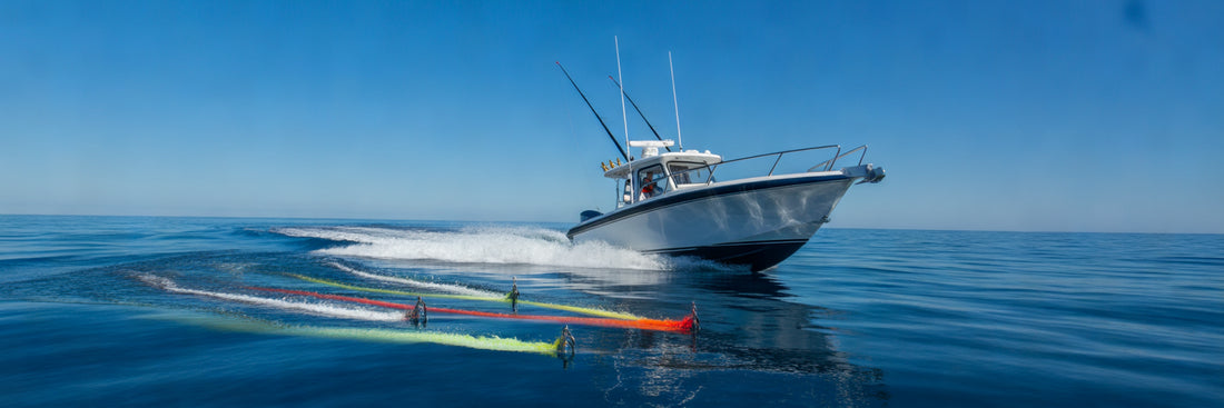 Offshore boat trolling with lures