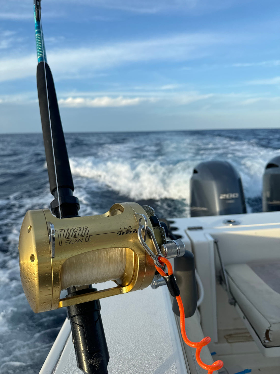 reel on the spread for fishing