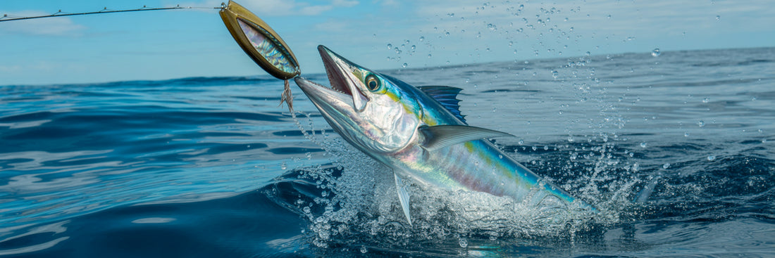 Wahoo striking a high-speed trolling lure