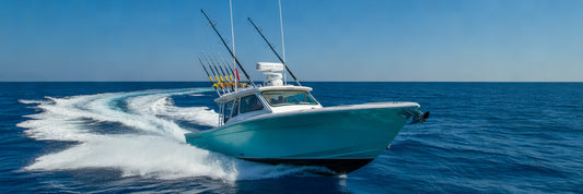 Offshore sportfishing boat trolling for big-game.