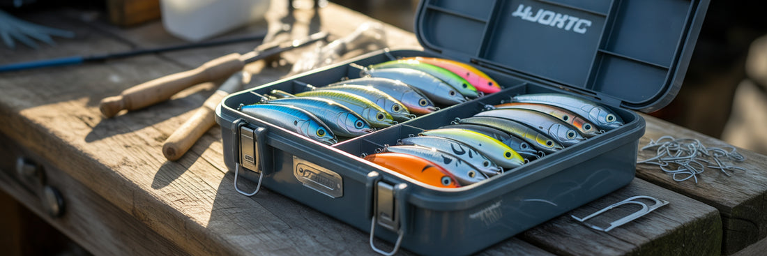 Organized offshore trolling fishing lures.