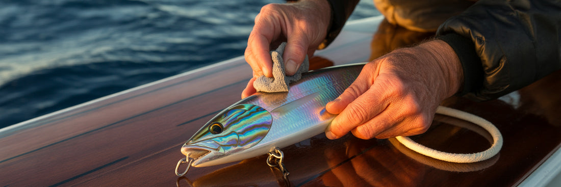 Angler maintaining offshore fishing lure