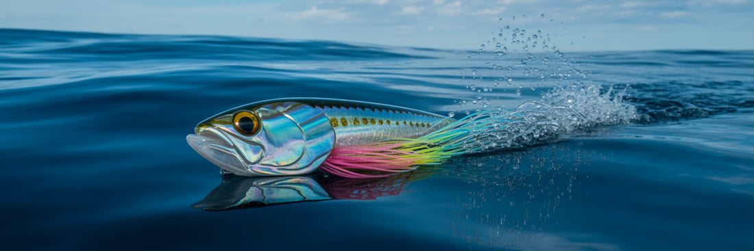 High-performance offshore trolling lure in action.