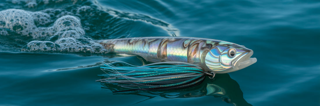 Resin abalone offshore trolling lure action.