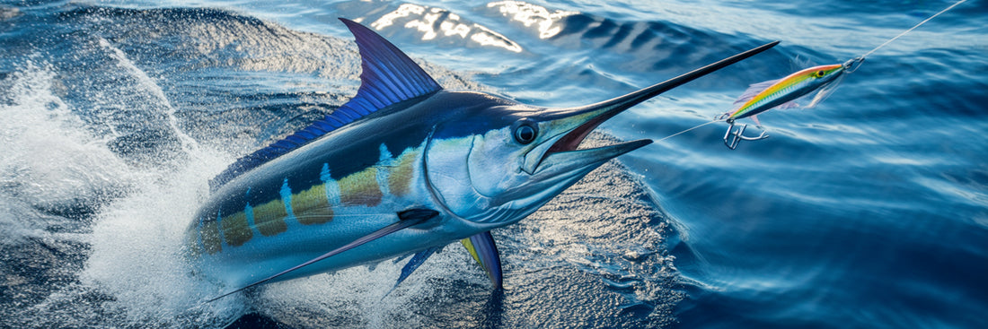 Marlin chasing an offshore trolling lure
