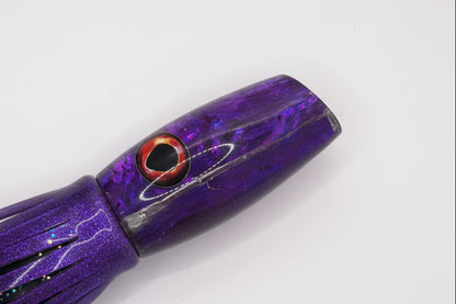 Purple abalone resin offshore trolling lure with lifelike eye for tuna and marlin fishing