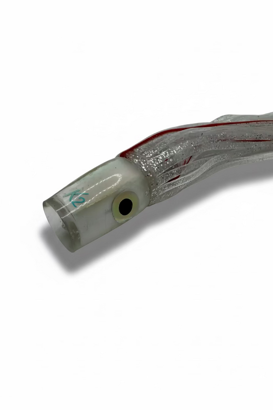 Glass tube with a textured surface on a white background