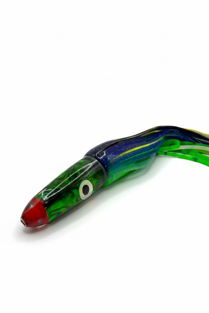 Colorful fishing lure on a white background